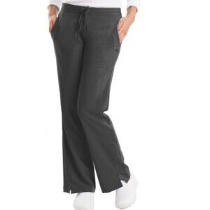 Healing Hands Purple Label Taylor Scrub Pants Pewter Gray Flare Leg Small Tall